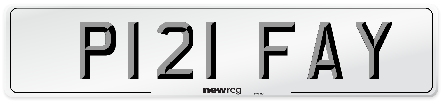 P121 FAY Number Plate from New Reg